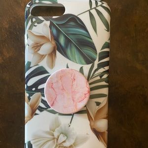 iPhone 7+/8+ case with pop socket. Brand new!!
